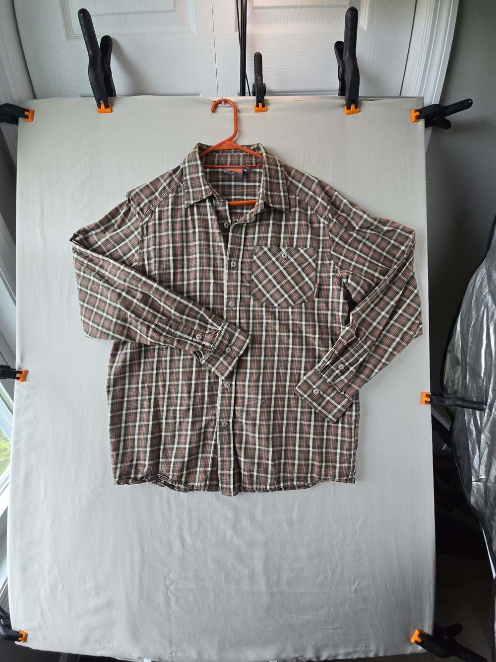Merrell Men's Long Sleeve Plaid Button Down Shirt Size M